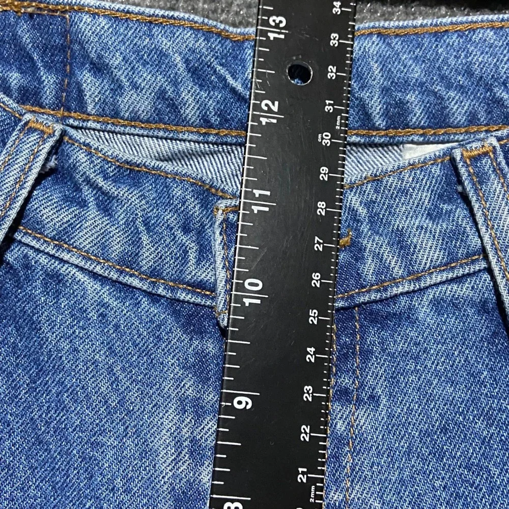 Vintage Jordache 90s High Waisted Straight Leg Blue Mom Jeans Size 11/12 Long